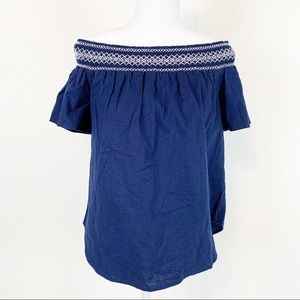 Vineyard Vines embroidered off the shoulder top